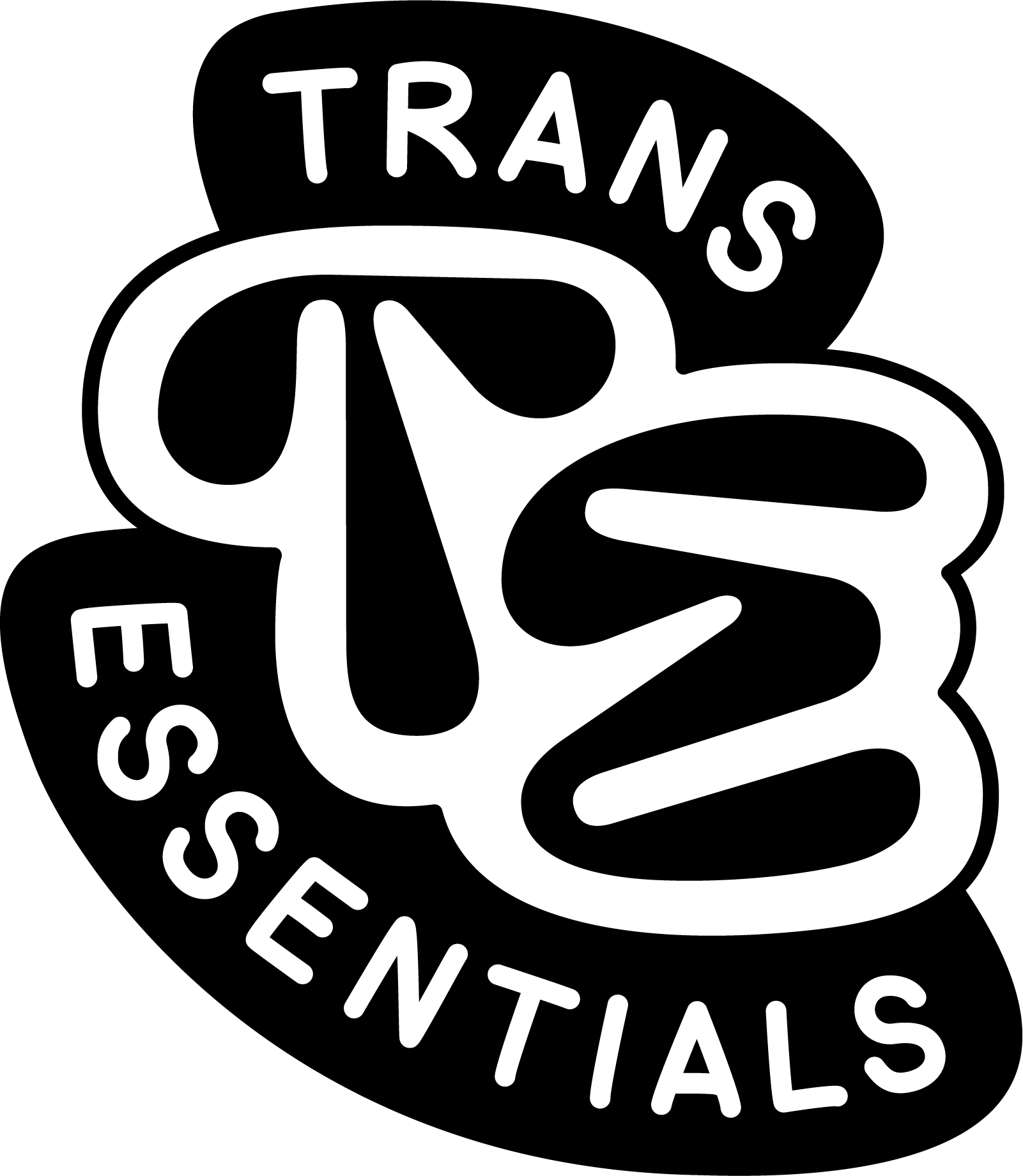 Trans Essentials logo with one large T and one large E with the full name of the business around it